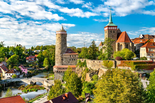 Alte wasserkunst tower michaeliskirche church bautzen saxony germany